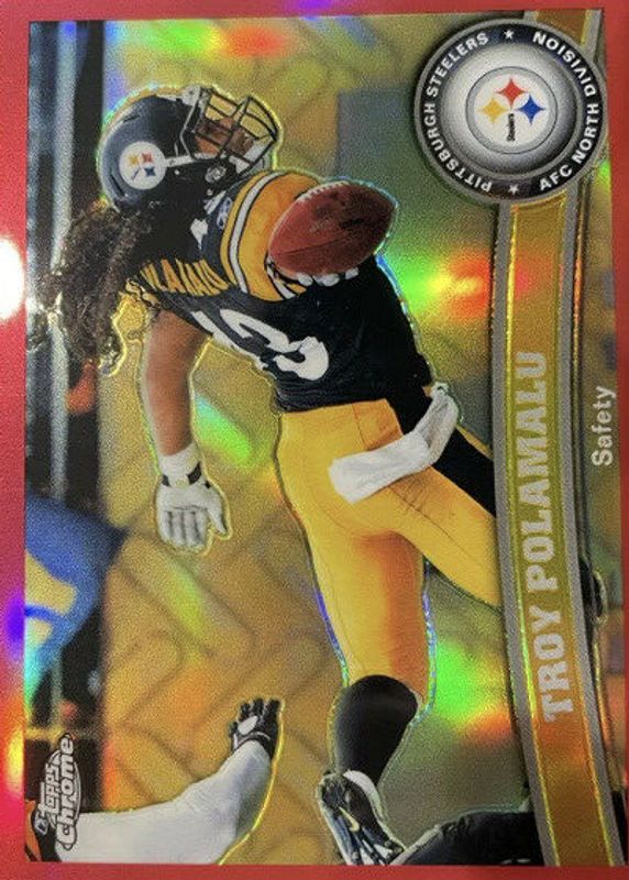 Troy Polamalu 2011 Topps Chrome #180 Red Refractor /25 PSA 9