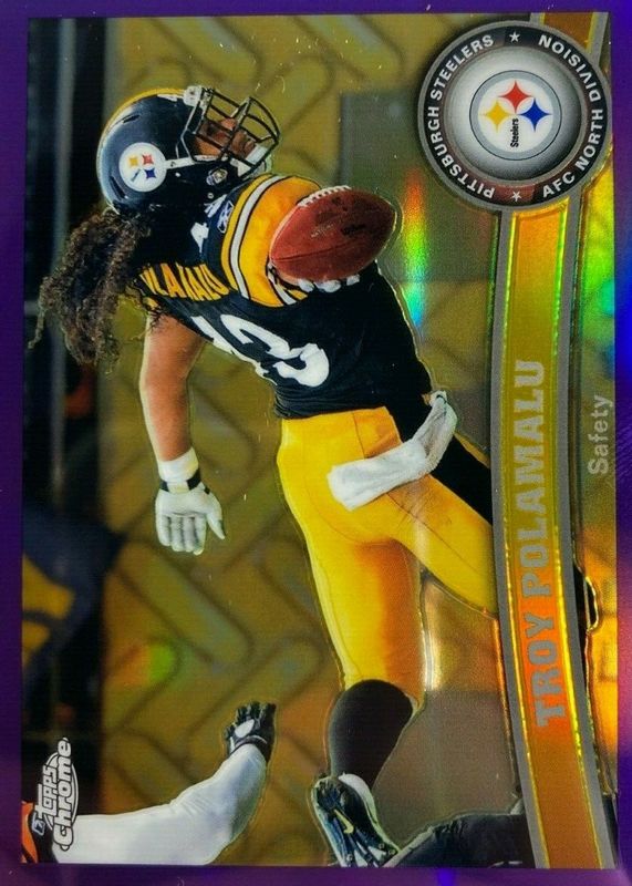 Troy Polamalu 2011 Topps Chrome #180 Purple Refractor /499 PSA 10