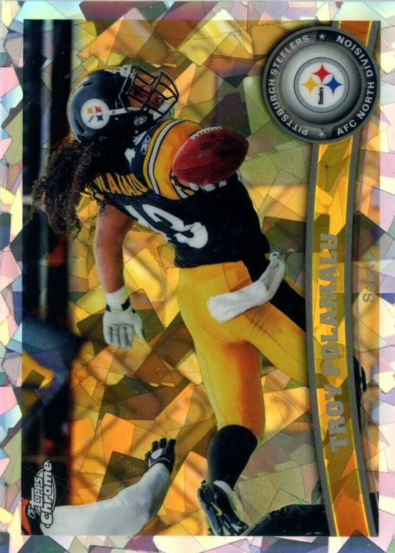 Troy Polamalu 2011 Topps Chrome #180 Crystal Atomic Refractor /139 PSA 10