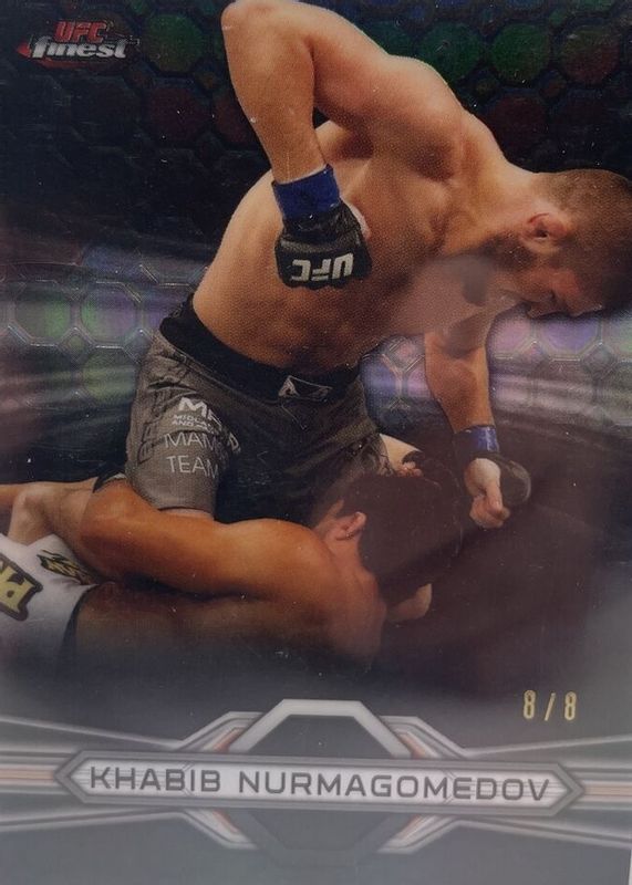 Khabib Nurmagomedov 2013 Topps Finest UFC #22 Black Octo-Fractor /8 Rookie PSA 10