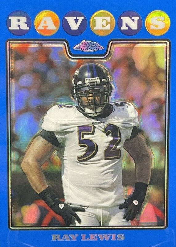 Ray Lewis 2008 Topps Chrome #TC116 Blue Refractor PSA 10