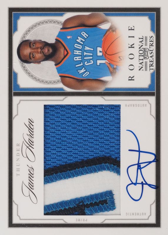 James Harden 2009 National Treasures #203 Rookie Patch Auto /99 PSA 10