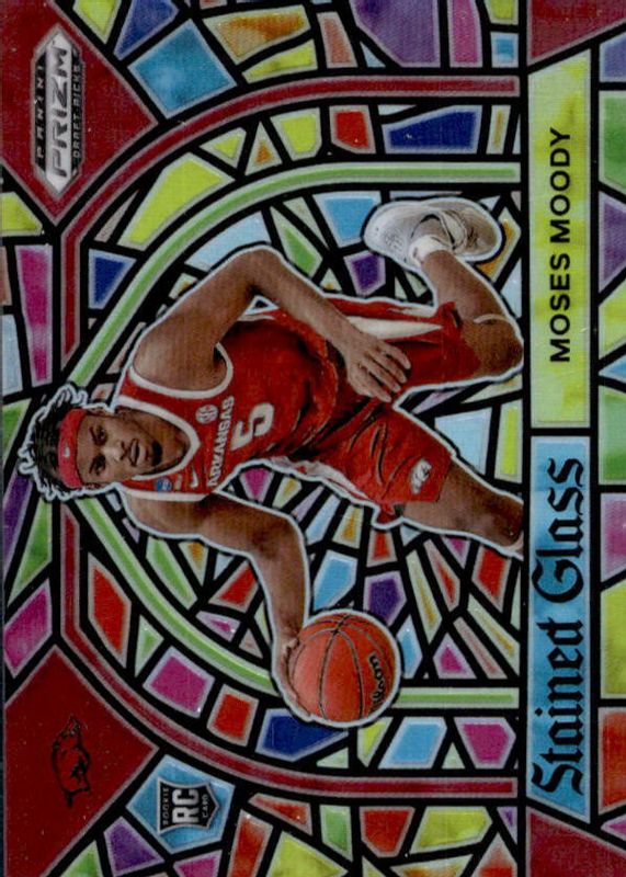 Moses Moody 2021 Prizm Draft Picks #8 Stained Glass /(SSP) Rookie BGS 9