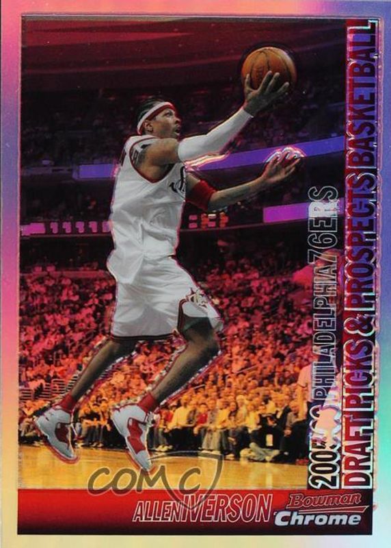 Allen Iverson 2005 Bowman #100 Chrome - Refractor /300 PSA 8