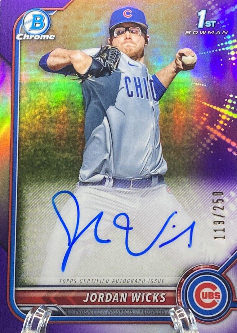 Jordan Wicks 2022 Bowman #CPA-JW Chrome Prospect Auto 