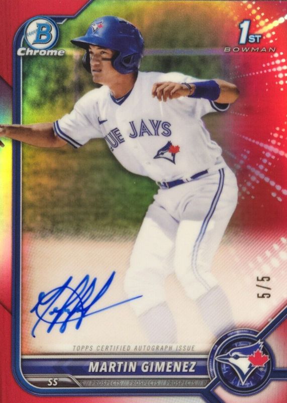 2022 Bowman #CPA-MGZ Chrome Prospect Auto - Red Refractor /5 (1st)