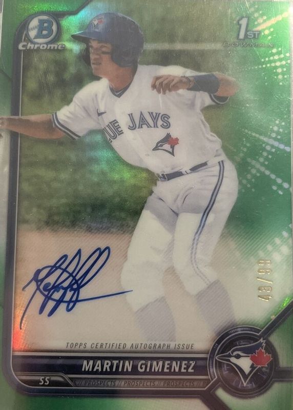 2022 Bowman #CPA-MGZ Chrome Prospect Auto - Green Refractor /99 (1st)