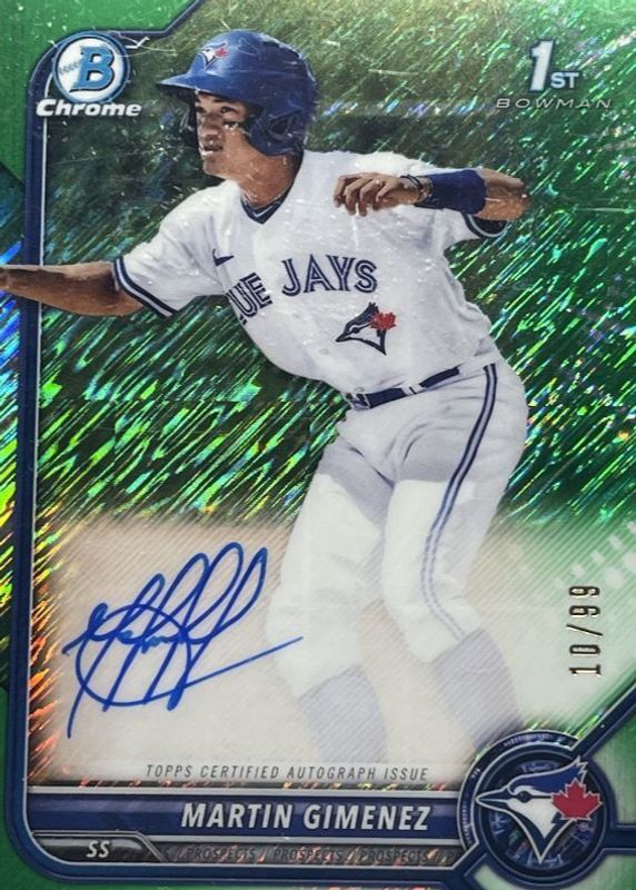 2022 Bowman #CPA-MGZ Chrome Prospect Auto - Green Shimmer Refractor /99 (1st)