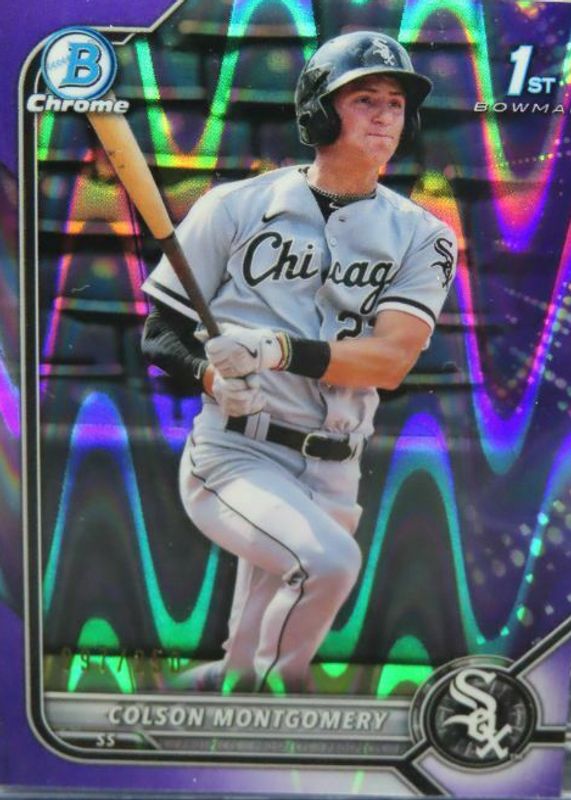 Colson Montgomery 2022 Bowman #BCP-71 Chrome Prospects - Purple RayWave Refractor /250 (1st) RAW