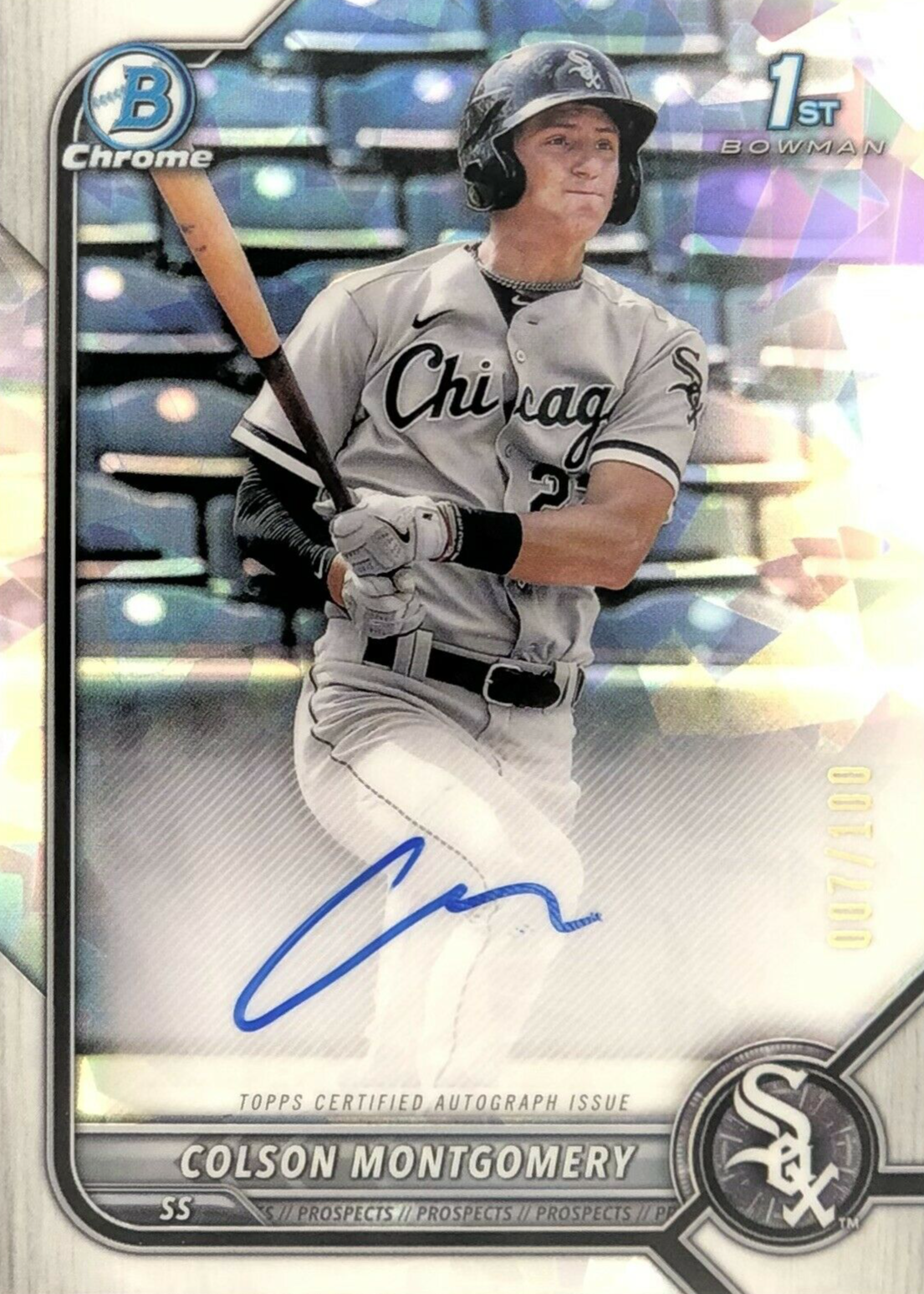 Colson Montgomery 2022 Bowman #CPA-CMY Chrome Prospect Auto 