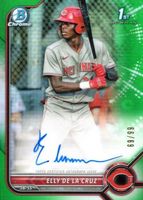 Elly De La Cruz 2022 Bowman #CPA-ED Chrome Prospect Auto - Green 