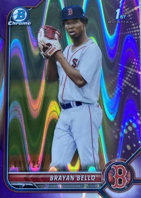 Brayan Bello 2022 Bowman #BCP-107 Chrome Prospects - Purple RayWave Refractor /250 (1st) SGC 10