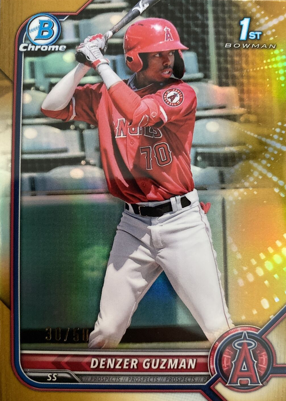 Denzer Guzman 2022 Bowman #BCP-138 Chrome Prospects - Gold