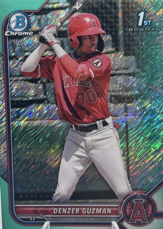 Denzer Guzman 2022 Bowman #BCP-138 Chrome Prospects - Aqua Shimmer Refractor /125 (1st) PSA 10