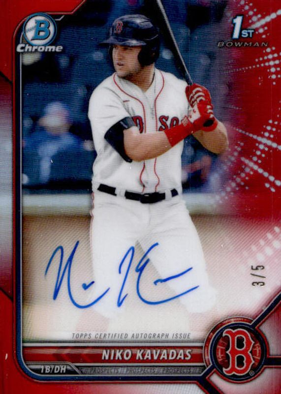 2022 Bowman #CPA-NK Chrome Prospect Auto - Red Refractor /5 (1st)