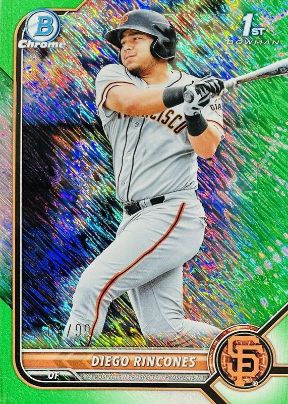2022 Bowman #BCP-65 Chrome Prospects - Green Shimmer Refractor /99 (1st)