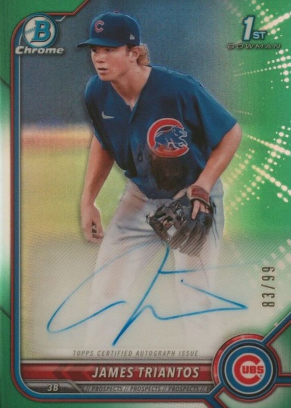 2022 Bowman #CPA-JTS Chrome Prospect Auto - Green Refractor /99 (1st)