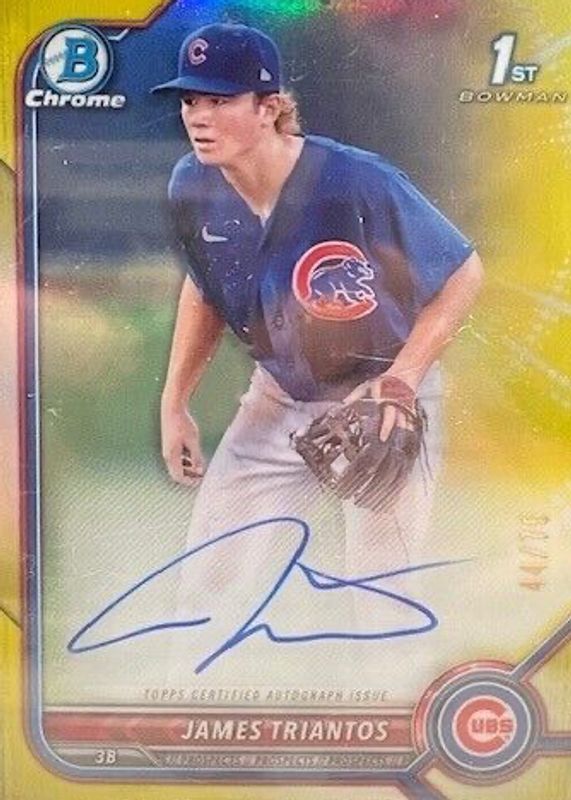 2022 Bowman #CPA-JTS Chrome Prospect Auto - Yellow Refractor /75 (1st)