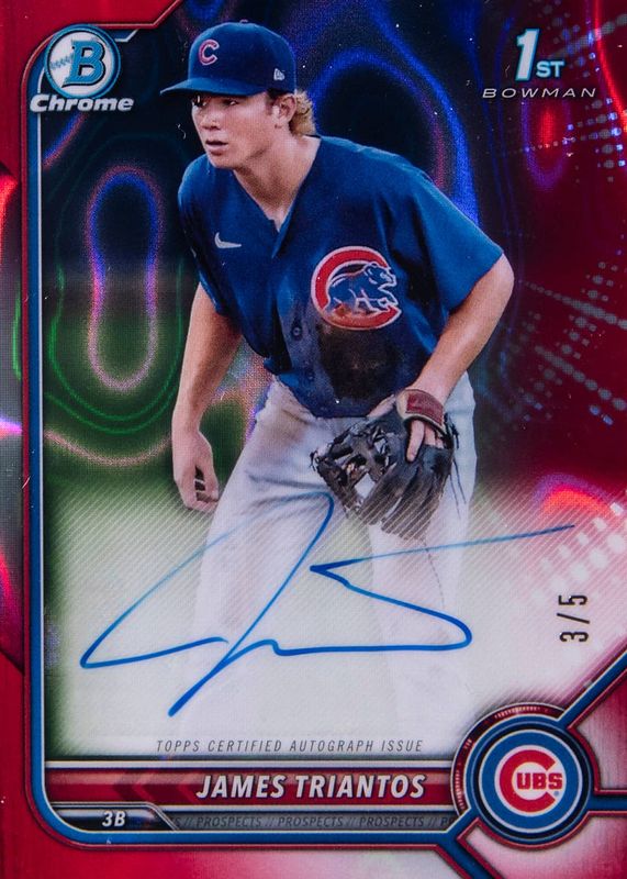 2022 Bowman #CPA-JTS Chrome Prospect Auto - Red Lava Refractor /5 (1st)