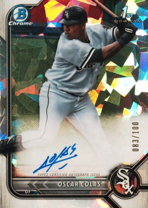 Oscar Colas 2022 Bowman #CPA-OCS Chrome Prospect Auto - Atomic Refractor /100 (1st) SGC 9.5