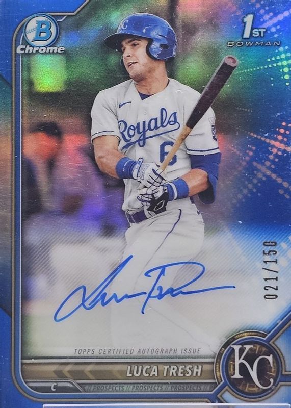 Luca Tresh 2022 Bowman #CPA-LTS Chrome Prospect Auto - Blue Refractor /150 (1st) SGC 10