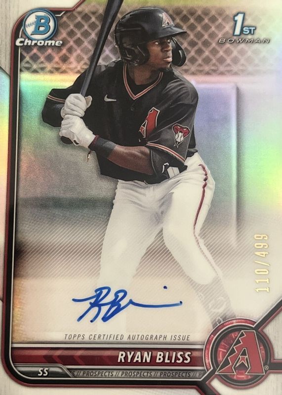 Ryan Bliss 2022 Bowman #CPA-RB Chrome Prospect Auto - Refractor /499 (1st) RAW