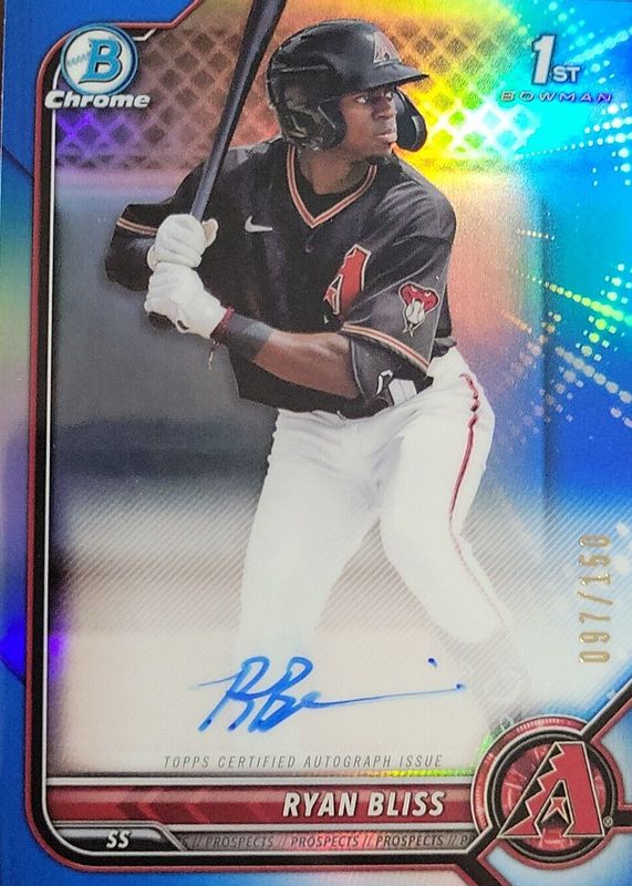 Ryan Bliss 2022 Bowman #CPA-RB Chrome Prospect Auto - Blue Refractor /150 (1st) SGC 10