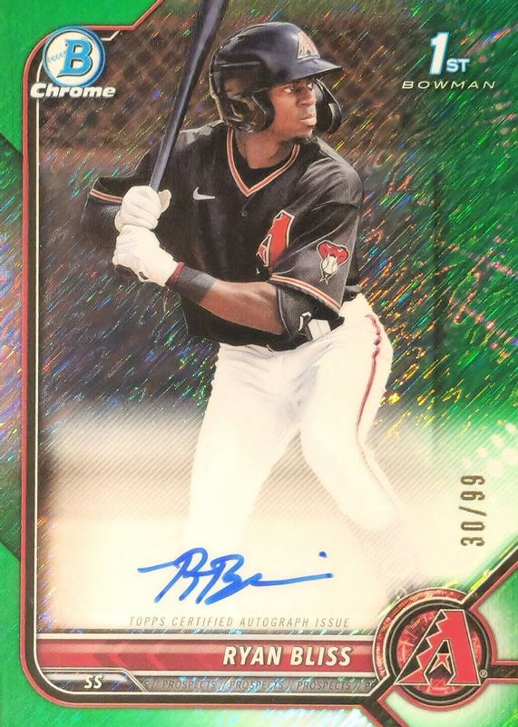 2022 Bowman #CPA-RB Chrome Prospect Auto - Green Shimmer Refractor /99 (1st)