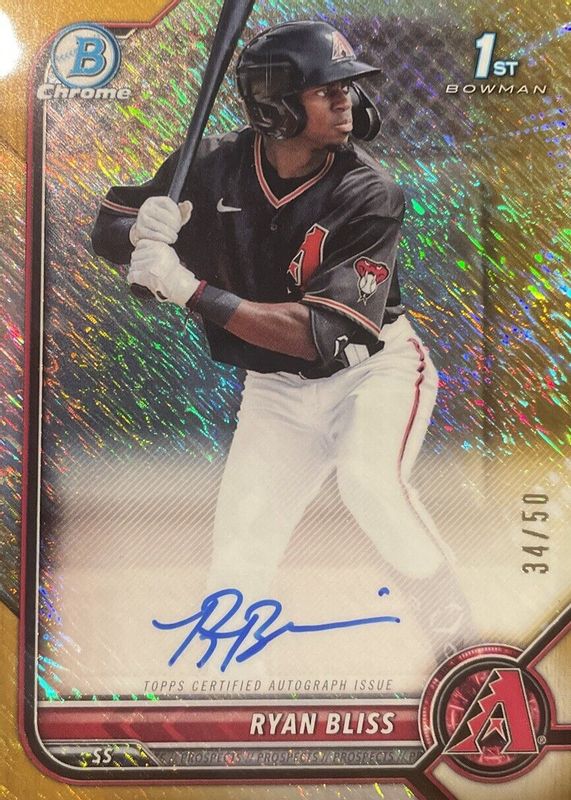 2022 Bowman #CPA-RB Chrome Prospect Auto - Gold Shimmer Refractor /50 (1st)