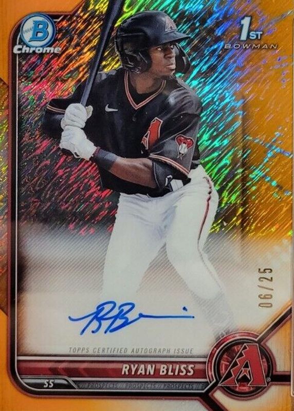 Ryan Bliss 2022 Bowman #CPA-RB Chrome Prospect Auto - Orange Shimmer Refractor /25 (1st) SGC 10