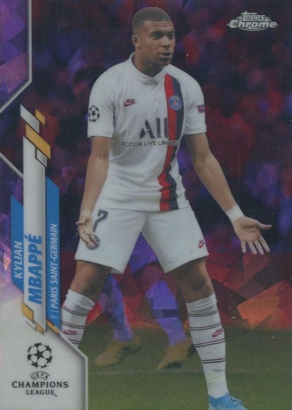 Kylian Mbappe 2019 Topps Chrome UEFA Champions League Sapphire Edition #26 Purple /25 RAW