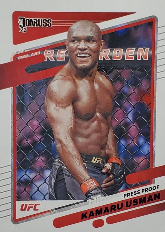 Kamaru Usman 2022 Donruss UFC #72 Press Proof Purple RAW