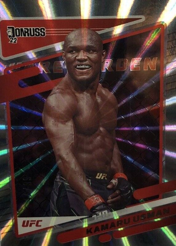 Kamaru Usman 2022 Donruss UFC #72 Holo Laser /99 PSA 9