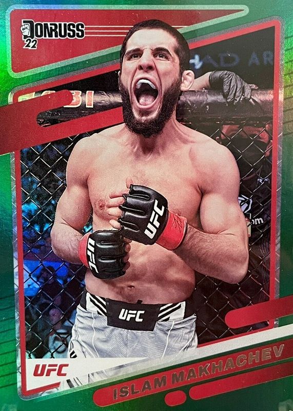 Islam Makhachev 2022 Donruss UFC #1 Green Flood RAW