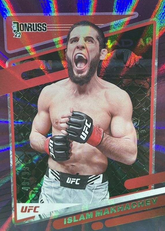 Islam Makhachev 2022 Donruss UFC #1 Holo Purple Laser /99 SGC 9.5