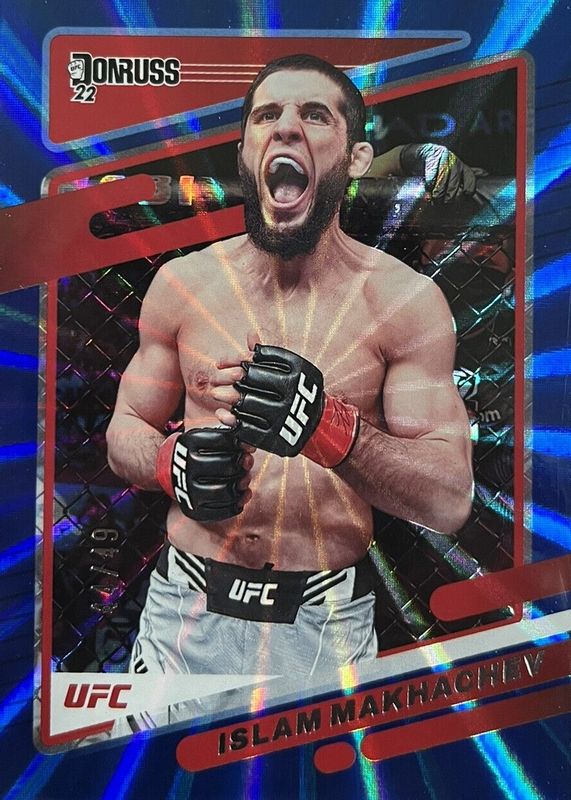 Islam Makhachev 2022 Donruss UFC #1 Holo Blue Laser /49 SGC 10