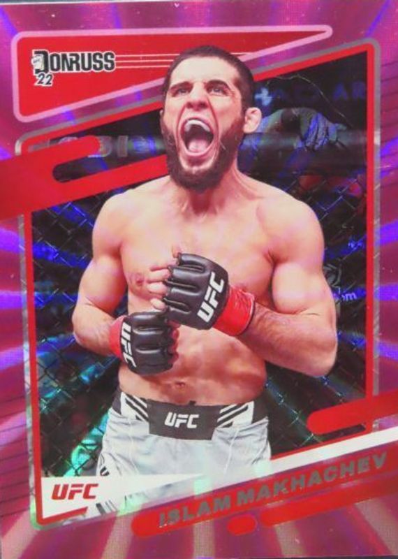 Islam Makhachev 2022 Donruss UFC #1 Holo Pink Laser RAW