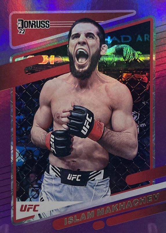 Islam Makhachev 2022 Donruss UFC #1 Purple Flood RAW