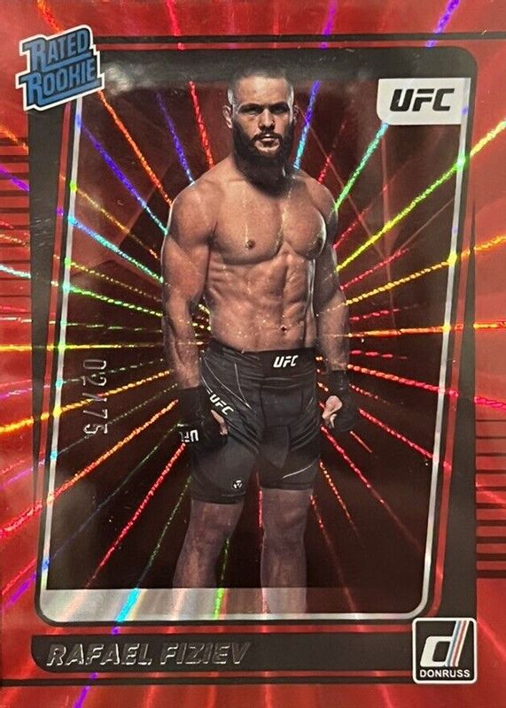 Rafael Fiziev 2022 Donruss UFC #212 Holo Red Laser /75 Rookie SGC 9.5