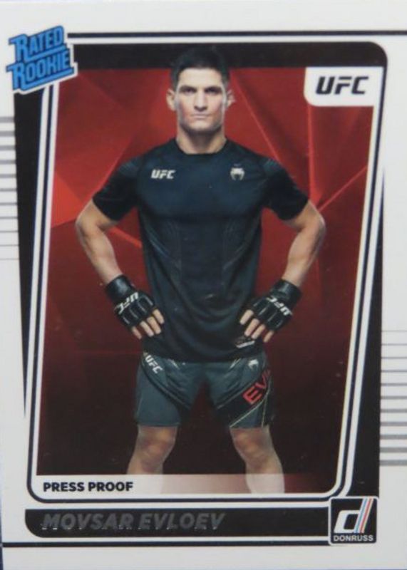 Movsar Evloev 2022 Donruss UFC #218 Press Proof Silver Rookie RAW