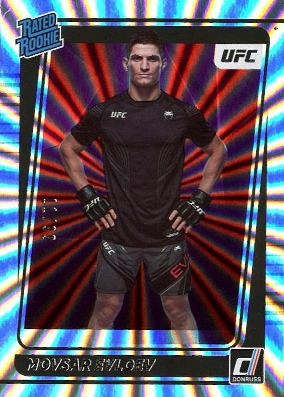 Movsar Evloev 2022 Donruss UFC #218 Holo Laser /99 Rookie PSA 10