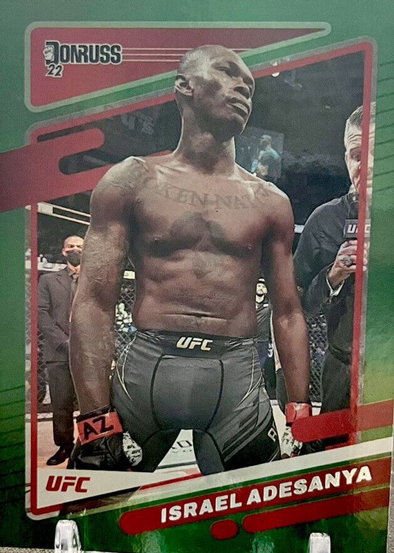 Israel Adesanya 2022 Donruss UFC #11 Green Flood RAW