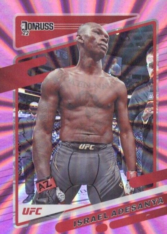 Israel Adesanya 2022 Donruss UFC #11 Holo Pink Laser BGS 9