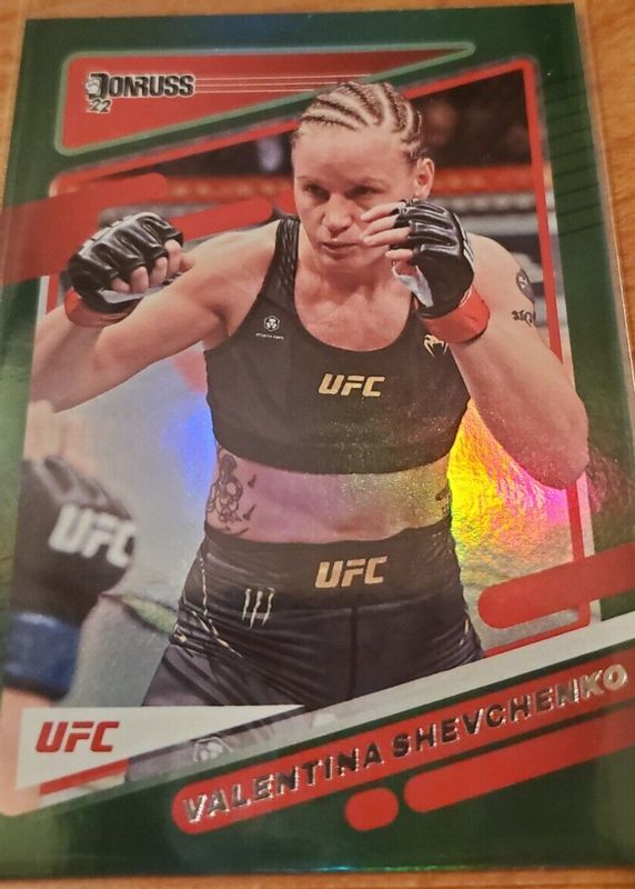 Valentina Shevchenko 2022 Donruss UFC #40 Green Flood RAW