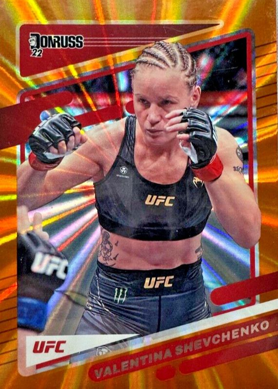 Valentina Shevchenko 2022 Donruss UFC #40 Holo Orange Laser RAW