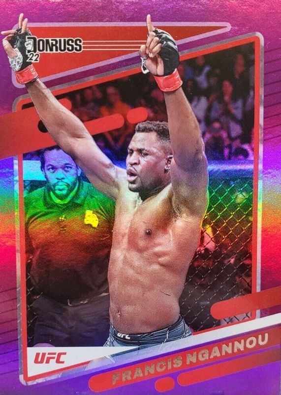 Francis Ngannou 2022 Donruss UFC #39 Purple Flood RAW