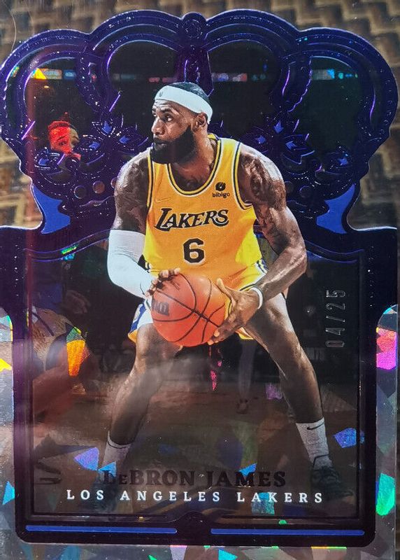 LeBron James 2021 Crown Royale #52 Purple Crystal /25 RAW