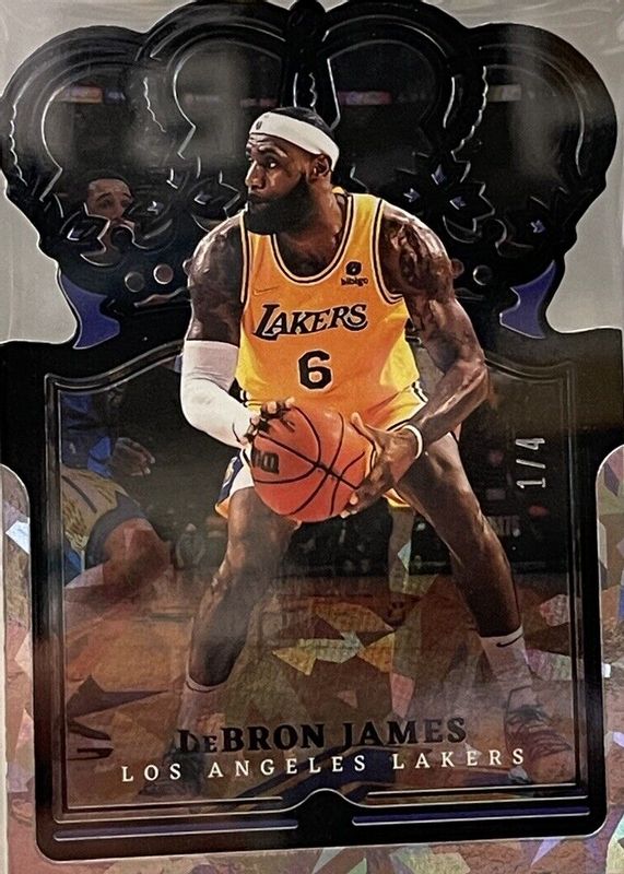 LeBron James 2021 Crown Royale #52 FOTL Black Crystal /4 PSA 10