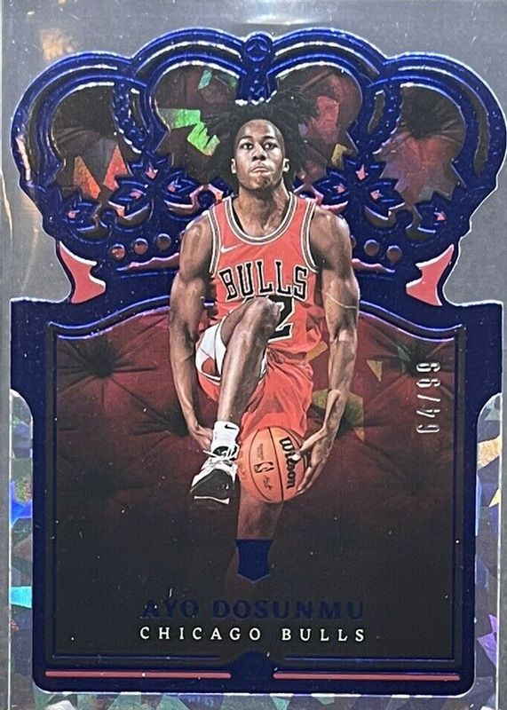 Ayo Dosunmu 2021 Crown Royale #85 Blue Crystal /99 Rookie PSA 10