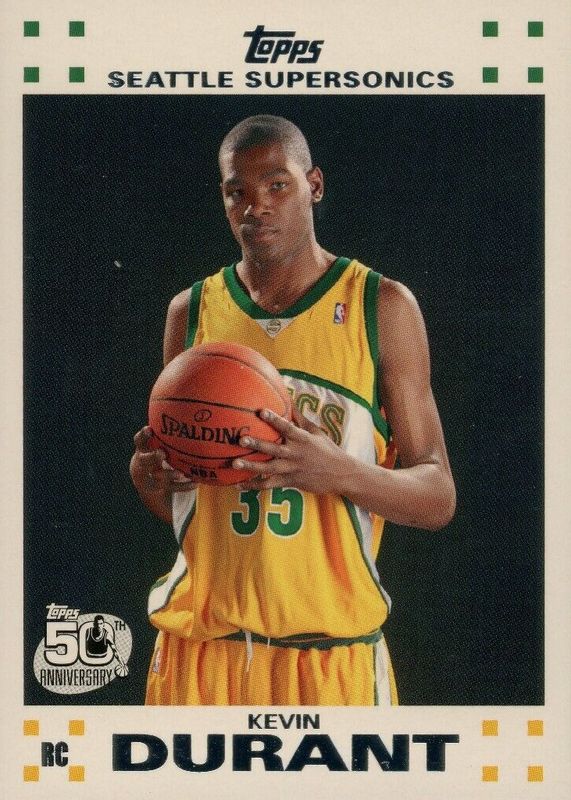 Kevin Durant 2007 Topps #2 Factory Set (White) Rookie RAW